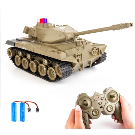 BDTCTK Tanque de batalla del ejército estadounidense M41A3 de 1/30, tanque de control remoto para niños, tanques RC programables