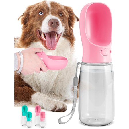 MalsiPree Botella de agua portátil para perro, a prueba de fugas, con dosificador para mascotas, para paseos al aire libre, y