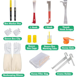 Kit de inicio de 31 piezas de suministros de apicultura con traje.
