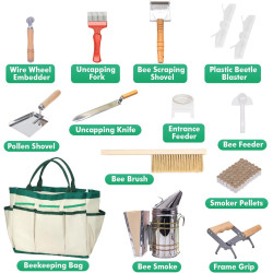 Kit de inicio de 31 piezas de suministros de apicultura con traje.