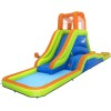 Bestway Centro de juego inflable para parque acuático con túnel de huracán, incluye tobogán acuático grande, gotas de agua,