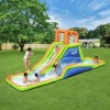 Bestway Centro de juego inflable para parque acuático con túnel de huracán, incluye tobogán acuático grande, gotas de agua,
