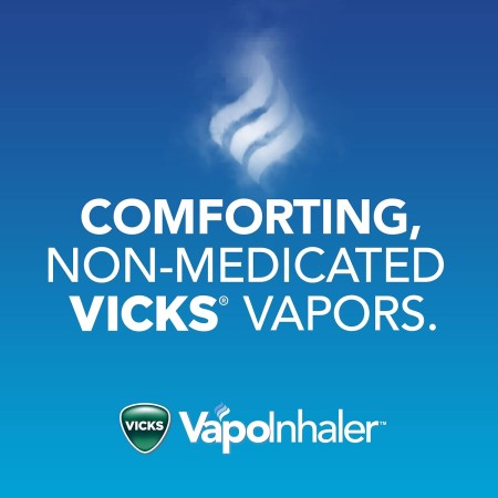 Vicks VapoInhalador, inhalador nasal portátil para llevar, no medicado, con refrescantes vapores, aroma a mentol, 2 barras