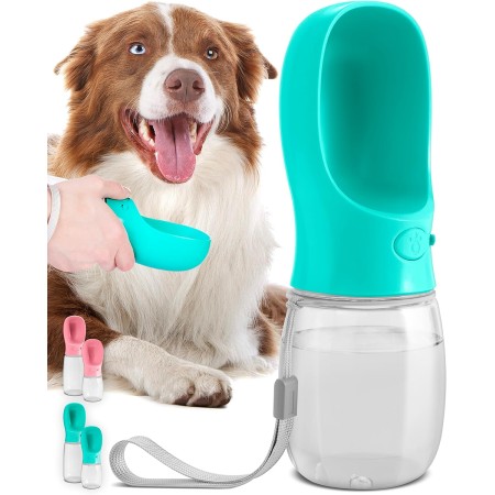 MalsiPree Botella de agua portátil para perro, a prueba de fugas, con dosificador para mascotas, para paseos al aire libre, y