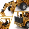 Excavadora de juguete a control remoto para principiantes, 4WD 5 canales 1:24 RC Excavadora de construcción con luz LED, juego
