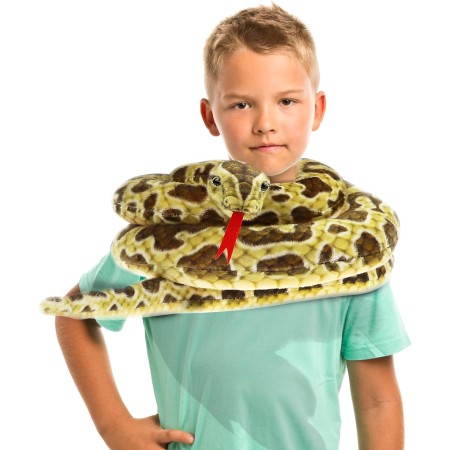 Peluche de serpiente de 80 pulgadas, juguete de peluche realista de serpiente gigante para niños, disfraz de zoólogo, disfraz de