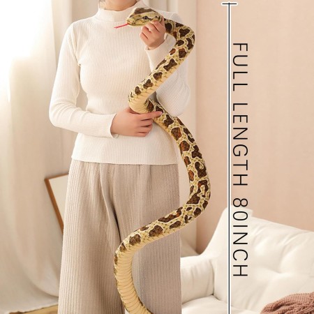 Peluche de serpiente de 80 pulgadas, juguete de peluche realista de serpiente gigante para niños, disfraz de zoólogo, disfraz de