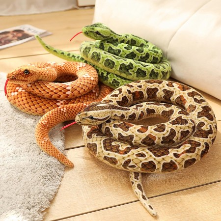 Peluche de serpiente de 80 pulgadas, juguete de peluche realista de serpiente gigante para niños, disfraz de zoólogo, disfraz de