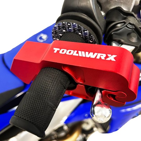 ToolWRX Agarre de bloqueo para manillar de motocicleta, dispositivo de bloqueo antirrobo resistente para manillar y acelerador,