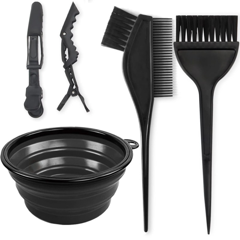 Yexixsr Kit profesional de teñido de pelo de salón de belleza, cepillo de tinte y cuenco de mezcla, peine en ángulo y clips Yexixsr Kit profesional de teñido de pelo de salón de belleza, cepillo de tinte y cuenco de mezcla, peine en ángulo y clips