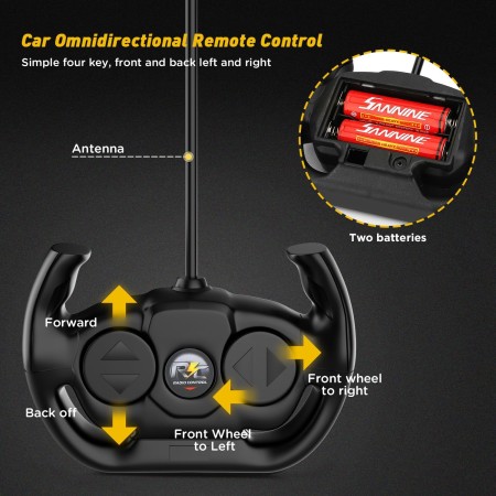 GaHoo Automóvil de control remoto para niños – Escala 1/16 juguete remoto eléctrico de carreras, con luces LED recargable de