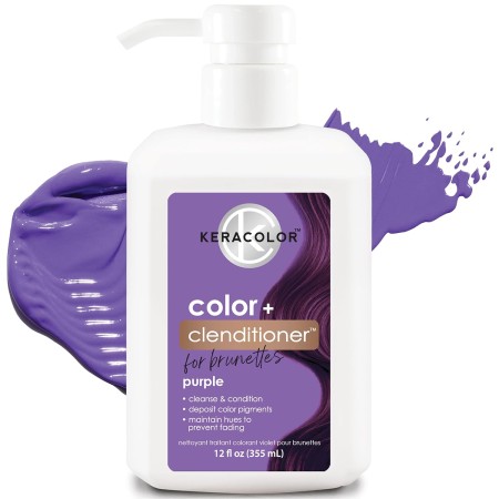 KERACOLOR Clenditioner for Brunettes Purple Dye, acondicionador semipermanente para depositar el color del cabello, libre de