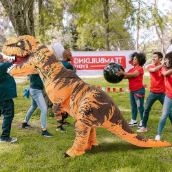 Halloween Inflatable Dinosaur Costume Adult Fancy Dinosaur Suit Blow up Trex Costume