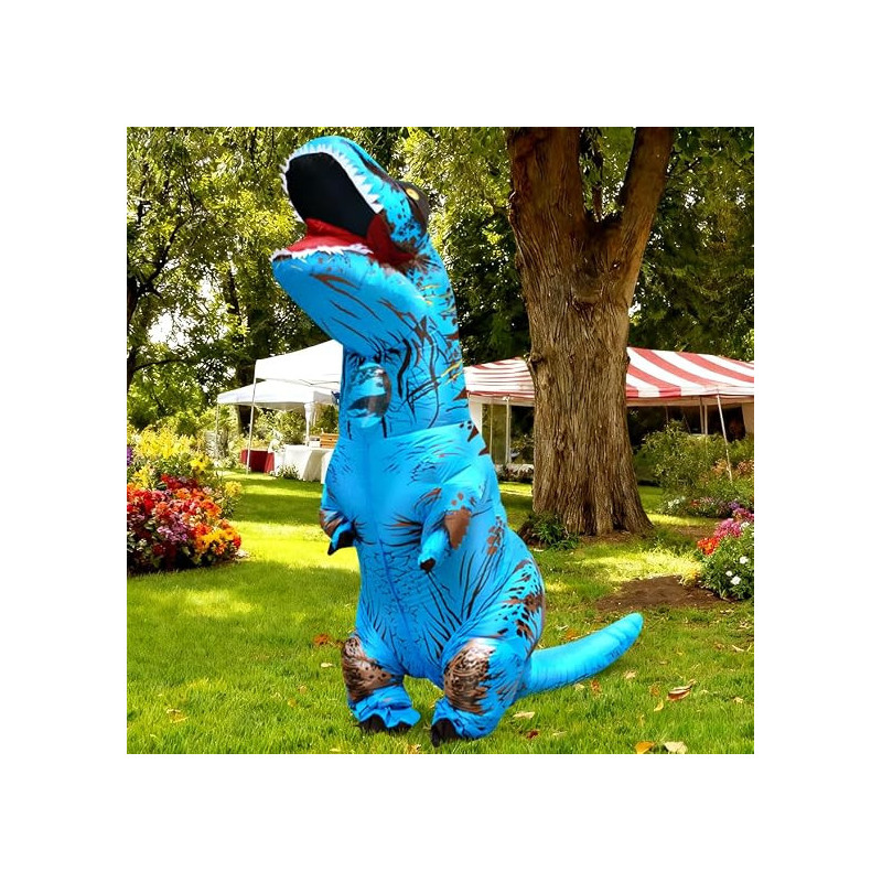 Disfraz inflable de dinosaurio Azul de Halloween