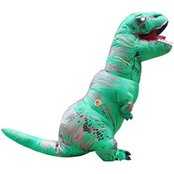 Disfraz inflable de dinosaurio verde de Halloween