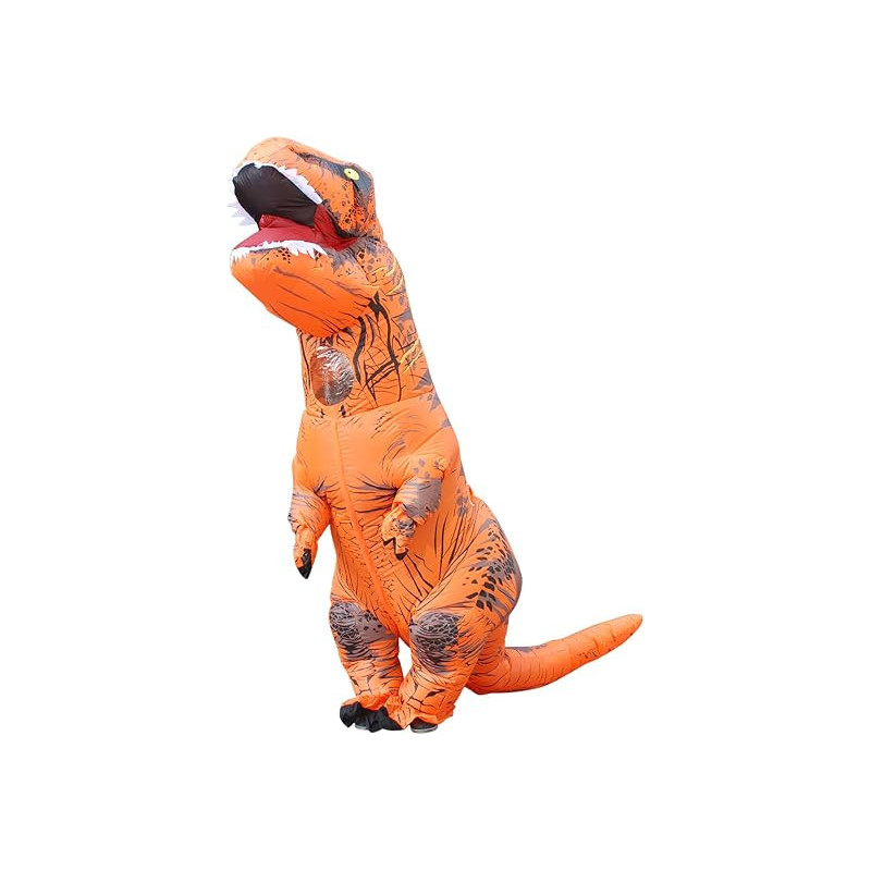 Disfraz inflable de dinosaurio naraja de Halloween