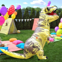 Disfraz inflable de dinosaurio Amarillo de Halloween