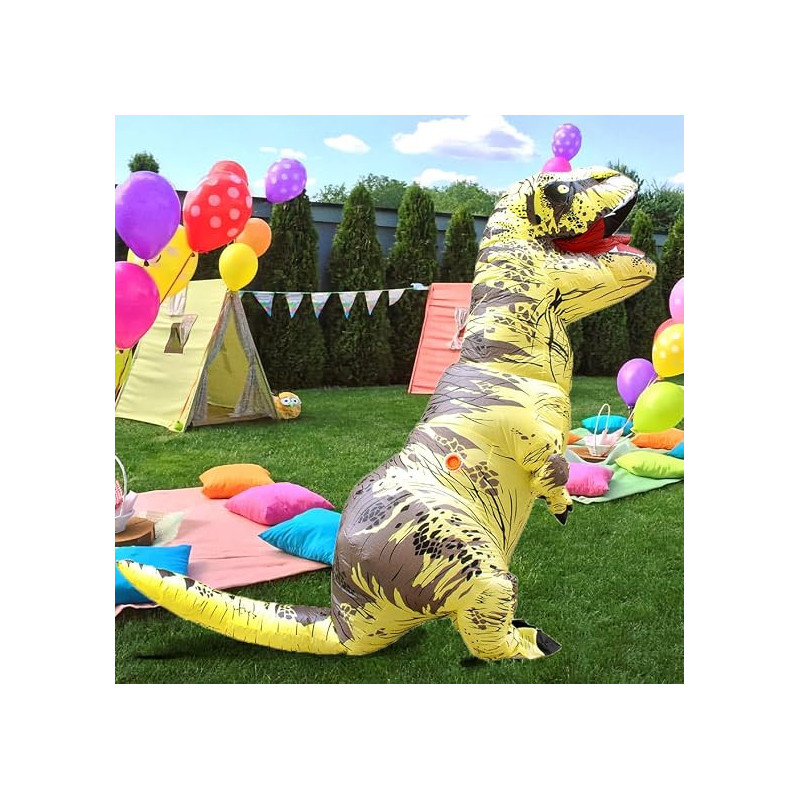 Disfraz inflable de dinosaurio Amarillo de Halloween