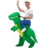 Disfraz inflable de dinosaurio para adultos, divertido traje inflable