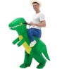 Disfraz inflable de dinosaurio para adultos, divertido traje inflable