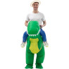 Disfraz inflable de dinosaurio para adultos, divertido traje inflable