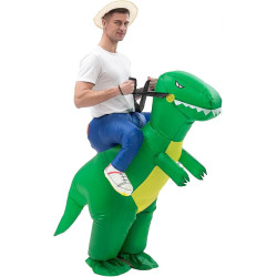 Disfraz inflable de dinosaurio para adultos, divertido traje inflable
