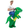 Disfraz inflable de dinosaurio para adultos, divertido traje inflable
