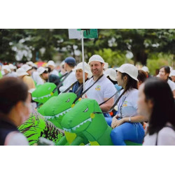 Disfraz inflable de dinosaurio para adultos, divertido traje inflable