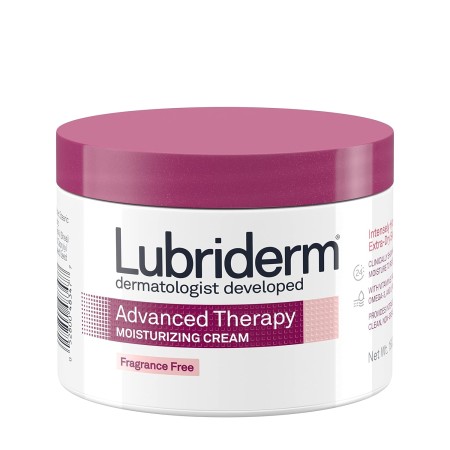 Lubriderm Advanced Therapy Crema hidratante sin fragancia con vitamina E y provitamina B5, hidratación intensa para piel extra