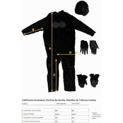 California Costumes disfraz de gorila para adultos , talla única , Negro