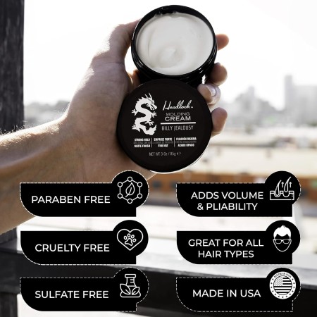Billy Jealousy Headlock - Crema para moldear el cabello, crema de peinado para hombres con fuerte sujeción durante todo el día,