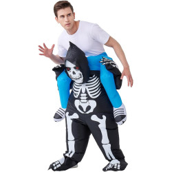 IHGYT Disfraz inflable de esqueleto que me lleva en el hombro