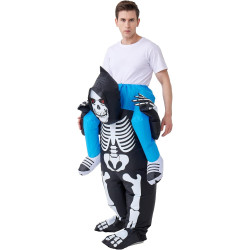 IHGYT Disfraz inflable de esqueleto que me lleva en el hombro
