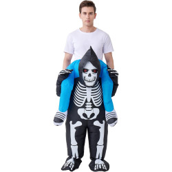IHGYT Disfraz inflable de esqueleto que me lleva en el hombro