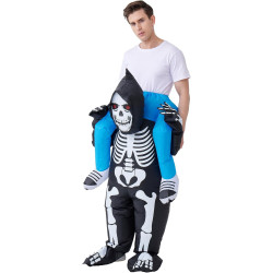 IHGYT Disfraz inflable de esqueleto que me lleva en el hombro