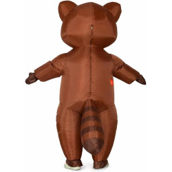 Halloween Inflatable Raccoon Costume, Brown Blow Up Suit for Adults
