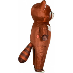 Halloween Inflatable Raccoon Costume, Brown Blow Up Suit for Adults