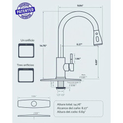 LLAVE DE FREGADERO Acero Inoxidable Cocina - FORIOUS