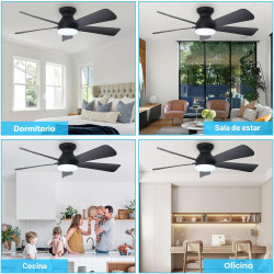 VENTILADOR DE TECHO MODERNO CON LUZ - Depuley