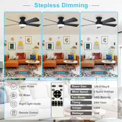 VENTILADOR DE TECHO MODERNO CON LUZ - Depuley