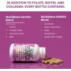 Pastillas de colágeno de 1000 mg de biotina, 10000 mcg, queratina Saw Palmetto 2500 mg de ácido hialurónico, vitaminas para el
