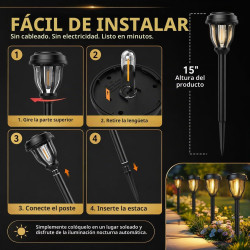 DERAYSION Paquete de 12 luces solares
