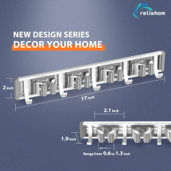reliahom Soporte de escoba Soporte de pared Colgador de fregona
