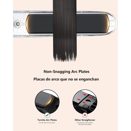 Terviiix Plancha De Cabello Profesional 450°F, plancha de pelo de cerámica sin enganches, plancha de pelo de 1 pulgada, 3 veces