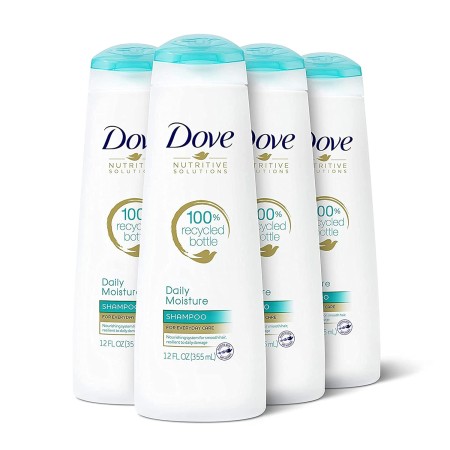 Dove Daily Moisture Champú para hidratación diaria, 12 oz, 4 unidades