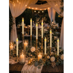 VELAS CÓNICAS DE COLOR MARFIL - GenSwin