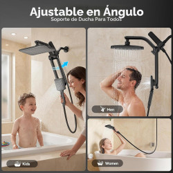 Combo de rociador de ducha de mano de lluvia filtrada dual