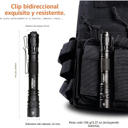 ACEBEAM TAC 2AA EDC linterna táctica de doble modo recargable