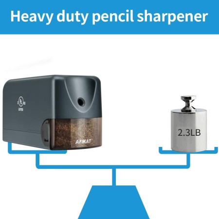 AFMAT - Sacapuntas eléctrico para lápices de colores (0.256 a 0.315 pulgadas, No 2, para aulas