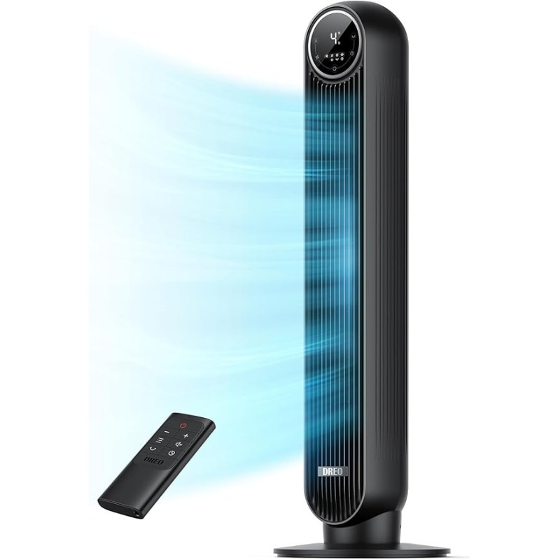 DREO Ventilador de torre para dormitorio, velocidad de 28 pies/s